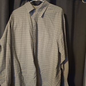 Van Heusen Men's Plaid Shirt - Beige and Navy